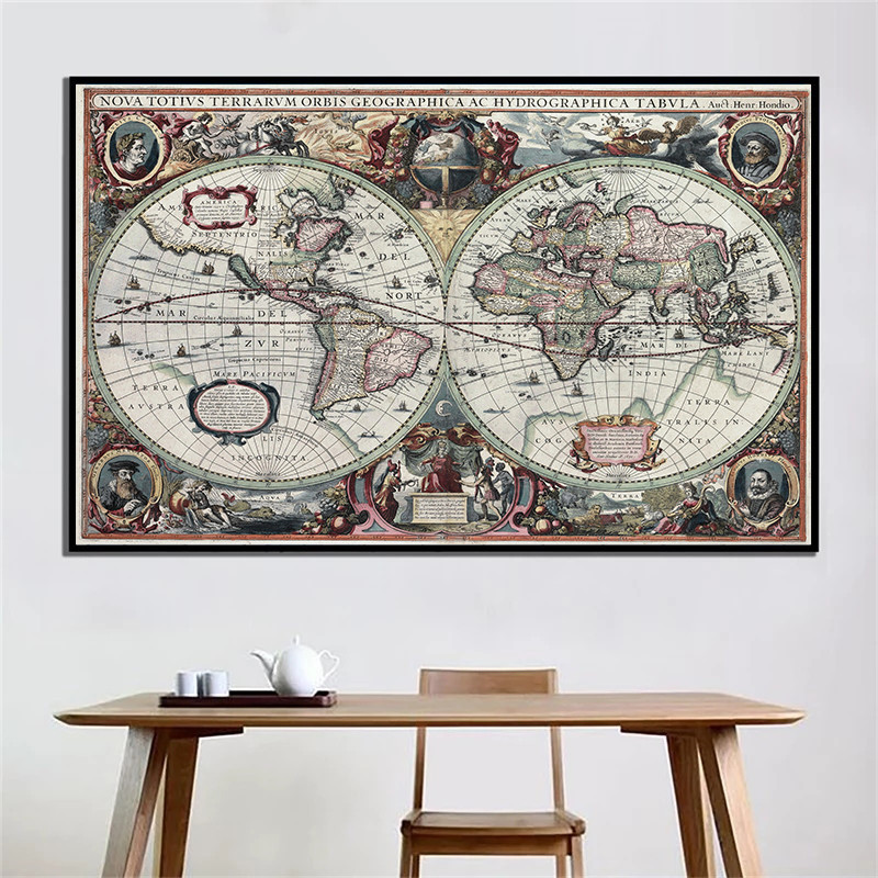 Photography Mapped - Mappa del Mondo Retrò, Mappa Nautica