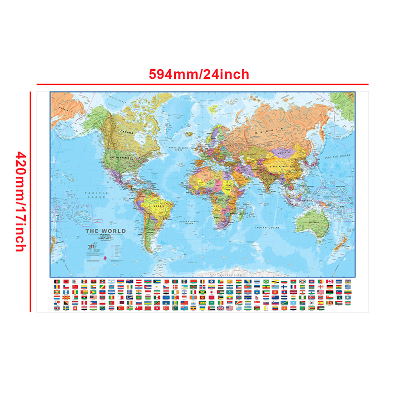 Mappa del mondo A2 59 * 42 cm  - Photography Mapped recensione e prezzo