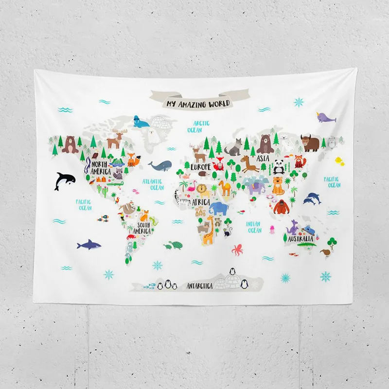 Mappa del mondo animale Arazzo - Photography Mapped recensione e prezzo